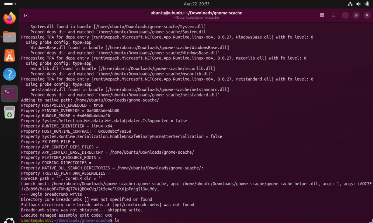 COREHOST_TRACE output showing the .NET host startup